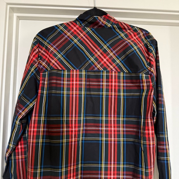 J Crew 6 tartan Buchanan plaid embellished garçon tunic button up top holiday - Picture 8 of 14